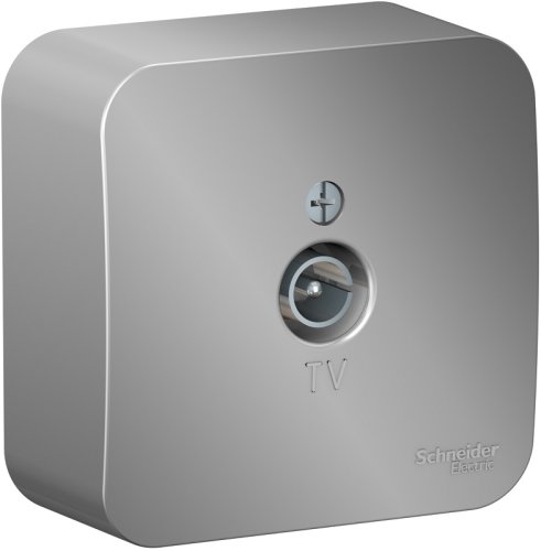 Розетка TV Коннектор накладная Systeme Electric Blanca 1-м. алюминий картинка